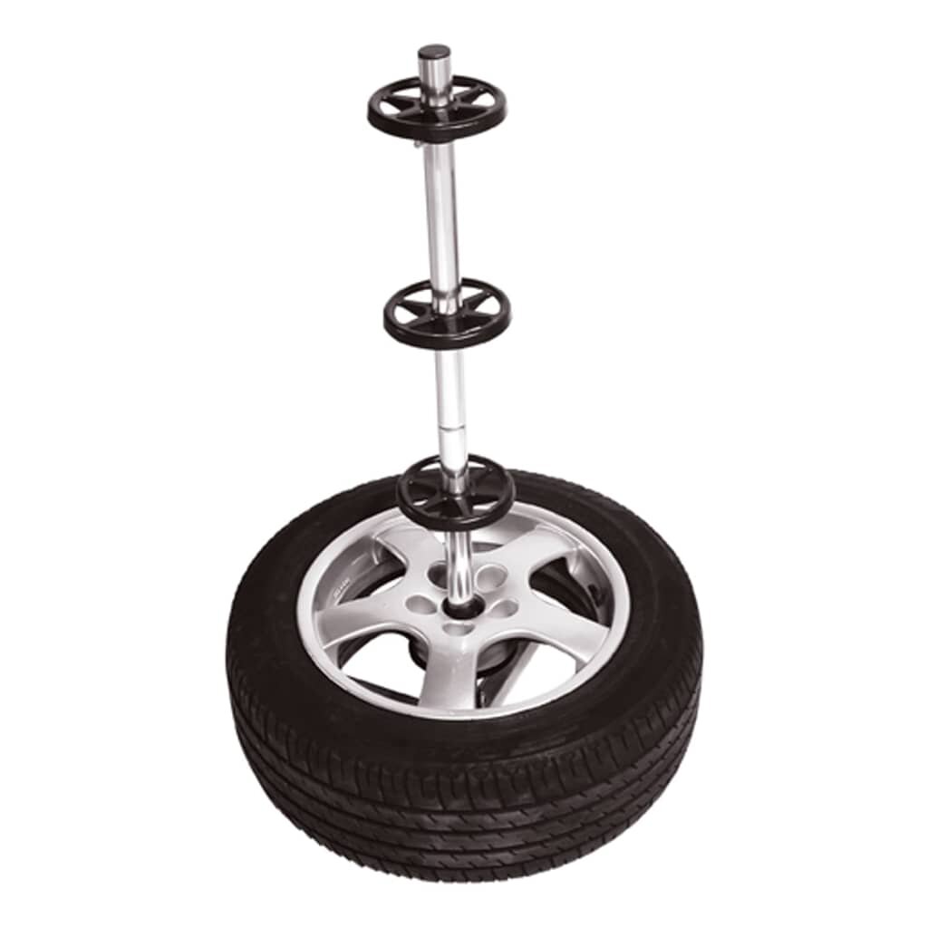 Carpoint Wheel Stand with Cover Aluminium Black Vehicle Tyre Rack Holder Set